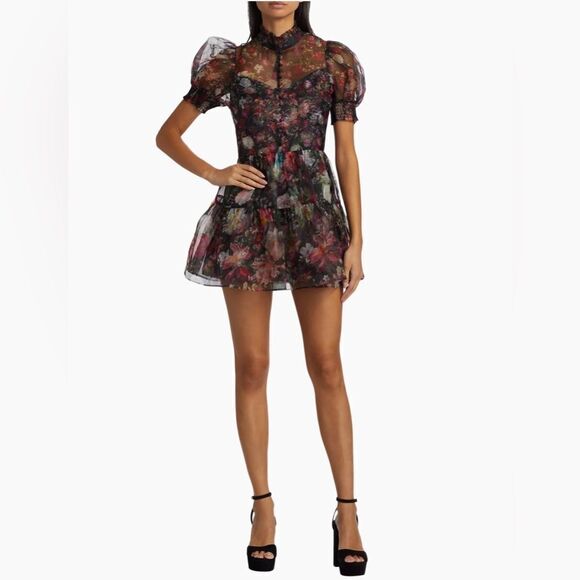 Alice + OliviaVernita Floral Silk Tulle Minidress size 8